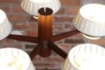 Mid-Century American Modern Walnut and Brass Chandelier Pendant by Imperialites - Image 16