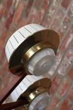 Mid-Century American Modern Walnut and Brass Chandelier Pendant by Imperialites - Image 8