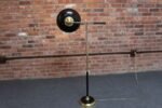 Vintage Brass, Chrome and Painted Metal Adjustable Floor Lamp with Pivoting Arm - Image 3
