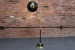 Vintage Brass, Chrome and Painted Metal Adjustable Floor Lamp with Pivoting Arm - Image 2