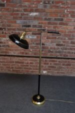 Vintage Brass, Chrome and Painted Metal Adjustable Floor Lamp with Pivoting Arm - Image 4