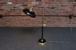 Vintage Brass, Chrome and Painted Metal Adjustable Floor Lamp with Pivoting Arm - Image 5