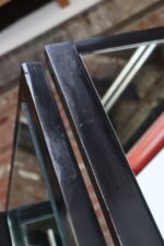 Vintage Three Panel Ebonized Shutter Form Mirrored Room Divider or Screen - Image 31