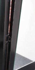 Vintage Three Panel Ebonized Shutter Form Mirrored Room Divider or Screen - Image 25