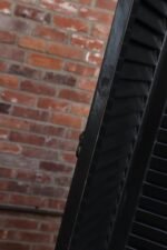 Vintage Three Panel Ebonized Shutter Form Mirrored Room Divider or Screen - Image 24