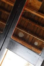 Vintage Three Panel Ebonized Shutter Form Mirrored Room Divider or Screen - Image 22