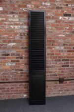 Vintage Three Panel Ebonized Shutter Form Mirrored Room Divider or Screen - Image 9