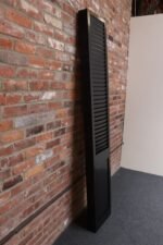 Vintage Three Panel Ebonized Shutter Form Mirrored Room Divider or Screen - Image 8