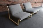 Pair of Bouclé Slipper Chairs by Bruce Hannah and Andrew Morrison for Knoll - Image 5