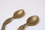 Pair of Antique Brass Snake-Form Serpentine Demitasse Spoons - Image 14