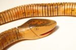 Long Folk Art Articulated Flexible Carved and Hand-Painted Snake Sculpture - Image 22