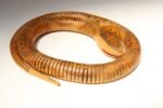 Long Folk Art Articulated Flexible Carved and Hand-Painted Snake Sculpture - Image 6