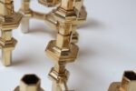 Set of Four Hexagonal-Form Stackable Brass Candleholders by Nagel Geschenke - Image 19