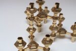 Set of Four Hexagonal-Form Stackable Brass Candleholders by Nagel Geschenke - Image 15