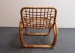 Vintage Italian Bamboo and Wicker Sculptural Lounge Chair - Without Cushions - Image 13