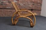 Vintage Italian Bamboo and Wicker Sculptural Lounge Chair - Without Cushions - Image 7