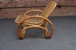 Vintage Italian Bamboo and Wicker Sculptural Lounge Chair - Without Cushions - Image 11