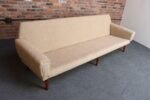 Danish Modern Four Seat Long Sofa in Teak and Two-Tone Bouclé - Image 12