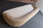 Danish Modern Curved Sofa in Teak and Two-Tone Bouclé by Selig - Image 9