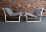 Pair of Bouclé Slipper Chairs by Bruce Hannah and Andrew Morrison for Knoll - Image 11