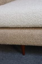 Danish Modern Curved Sofa in Teak and Two-Tone Bouclé by Selig - Image 15