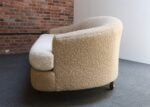 Danish Modern Curved Sofa in Teak and Two-Tone Bouclé by Selig - Image 6