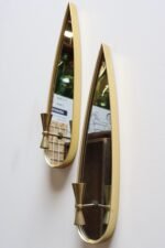 Pair of Mid-Century Modern Teardrop-Form Aluminum and Brass Candle Wall Sconces - Image 9