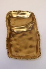 Vintage Gold Toned Porcelain Divided Serving Platter - Image 4