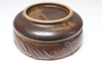 Vintage Matte Maroon Glazed Ceramic Planter Bowl by Deanna Nichols - Image 8