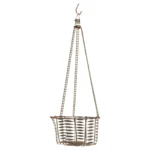 Antique American Primitive Hanging Wire Egg Basket / Planter