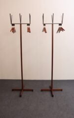Pair of Modernist Chrome and Walnut Coat and Hat Trees / Racks by Vogel Peterson - Image 3