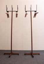 Pair of Modernist Chrome and Walnut Coat and Hat Trees / Racks by Vogel Peterson - Image 4
