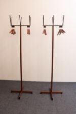 Pair of Modernist Chrome and Walnut Coat and Hat Trees / Racks by Vogel Peterson - Image 2