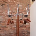 Pair of Modernist Chrome and Walnut Coat and Hat Trees / Racks by Vogel Peterson - Image 15