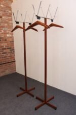 Pair of Modernist Chrome and Walnut Coat and Hat Trees / Racks by Vogel Peterson - Image 5