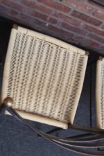 Set of Six Italian Modernist Steel and Brass Dining Chairs After Gio Ponti - Image 13