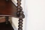 Antique French Six-Tier Stained Mahogany Spool Form Corner Shelf / Etagere - Image 18