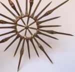 Vintage Brutalist Mixed Metal Horseshoe Nail Starburst Wall Sculpture Ornament - Image 3