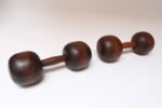Pair of Vintage Primitive Oversized Carved Wooden Hand Weights/Dumbbells - Image 7