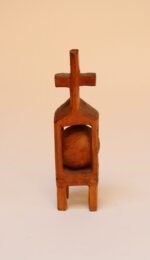 Folk Art Hand-Carved Devotional "Ball in Cage" Whimsy Sculpture with Holy Cross - Image 2