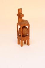 Folk Art Hand-Carved Devotional "Ball in Cage" Whimsy Sculpture with Holy Cross - Image 5