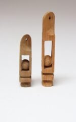 Set of Two Small Folk Art Hand Carved Trench Art Whimsy Ball in Cage Sculptures - Image 3