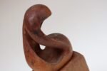 Small Vintage Handcarved Modernist Organic Form Wooden Sculpture on Base Signed - Image 10