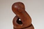 Small Vintage Handcarved Modernist Organic Form Wooden Sculpture on Base Signed - Image 11