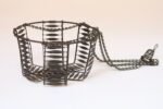 Antique American Primitive Hanging Wire Egg Basket / Planter - Image 4