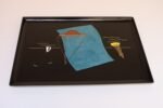 Large Mid-Century Black Resin Tray with Inlaid Sailboats and Lighthouse Motif - Image 4