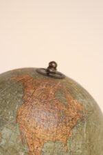 Art Deco Hammonds Six Inch Terrestrial World Globe on Verdigris Cast Metal Base - Image 21