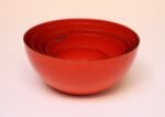 Set of Five Finnish Modern Red Enamel Nesting Bowls by Kaj Franck for Finel - Image 4