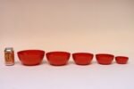 Set of Five Finnish Modern Red Enamel Nesting Bowls by Kaj Franck for Finel - Image 2