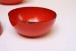Set of Five Finnish Modern Red Enamel Nesting Bowls by Kaj Franck for Finel - Image 10
